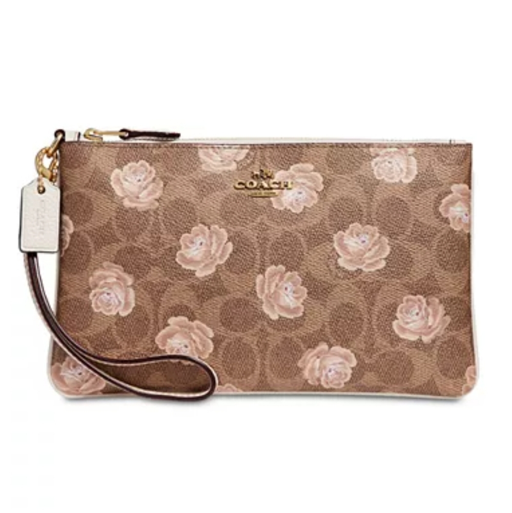 Coach rose monogram wristlet